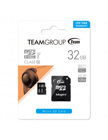 Карта памет Team Group 32GB micro SDHC/SDXC UHS-I CARD   SD Adapter - TUSDH32GCL10U03