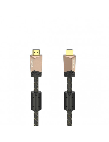 Кабел HAMA Premium, HDMI мъжко - HDMI мъжко, 1.5 м, Ферит, Позлатени конектори