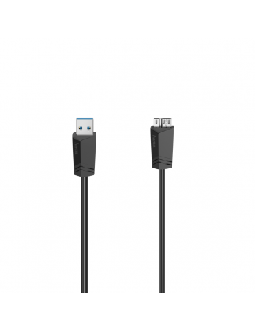 Кабел HAMA  USB 3.0 A мъжко - USB 3.0 Micro B мъжко, 1.5 м, 5Gbit/s