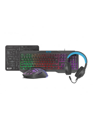 Геймърска комплект Fury Gaming Combo Set 4in1 Thunderstreak 3.0, US Layout - NFU-1674