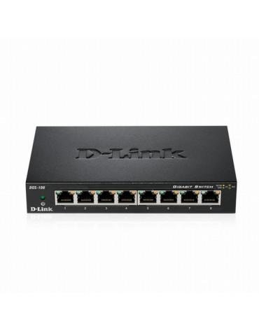 Суич D-Link 8-Port 10/100/1000Mbps Metal - DGS-108GL