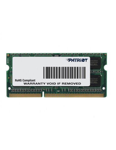 RAM памет Patriot 8GB 1600MHz DDR3L Signature for Ultrabook SODIMM - PSD38G1600L2S