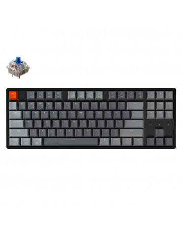 Геймърскa механична клавиатура Keychron K8 Aluminum TKL Gateron Blue Switch RGB LED - K8-C2