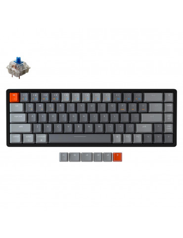 Геймърскa механична клавиатура Keychron K6 Hot-Swappable Aluminum 65% Gateron Blue Switch RGB LED - K6-W2