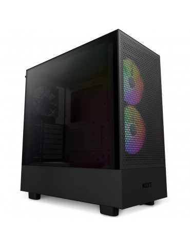 Кутия за компютър NZXT H5 Flow RGB Matte Black, Mid-Tower - CC-H51FB-R1