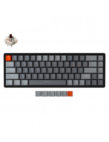 Геймърскa механична клавиатура Keychron K6 Aluminum 65% Gateron Brown Switch RGB LED - K6-Q3