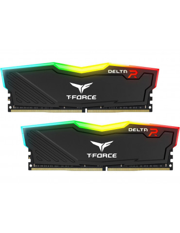 RAM памет Team Group 16GB (2x8GB) T-Force Delta RGB DDR4 3200MHz, черен, TF3D416G3200HC16CDC01