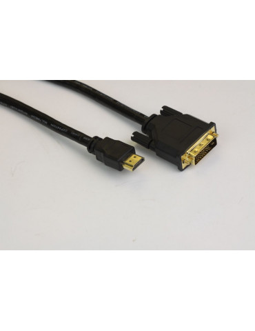 Кабел VCom DVI 24 1 Dual Link M / HDMI M, CG481G-1.8m