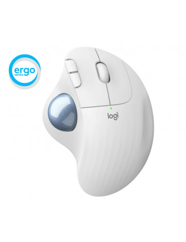 Безжична мишка Logitech ERGO M575, бял - 910-005870