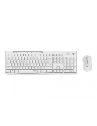 Безжичен комплект клавиатура с мишка Logitech MK295 Silent, бял - 920-009824