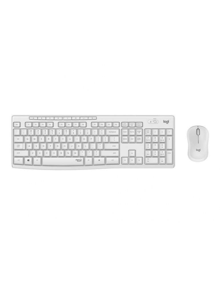 Безжичен комплект клавиатура с мишка Logitech Mk295 Silent бял 920 009824