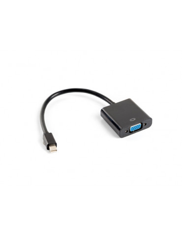 Адаптер Lanberg display port mini (m)  към  VGA (f), 20cm cable, black - AD-0006-BK