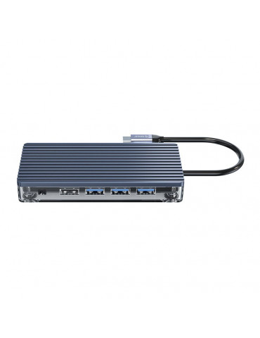 Докинг станция Orico Type-C 100W - HDMI, Type-C x 1, USB3.0 x 3, USB 2.0 x 1, LAN, SD, VGA, Audio - WB-11P-GY