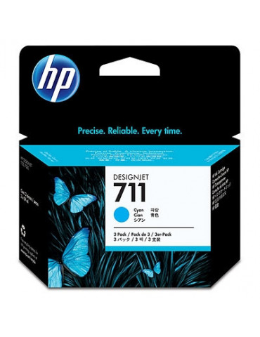 HP 711 3-pack 29-ml Cyan Ink Cartridges