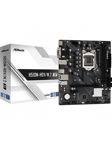 Дънна платка AsRock H510M-HDV/M.2 SE, LGA1200, DDR4, mATX