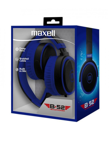 Слушалки с микрофон  MAXELL B52 черно и синьо