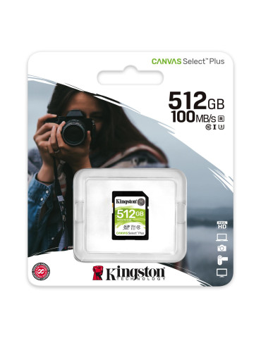 Карта памет Kingston 512GB Canvas Select Plus SD, Class 10 UHS-I