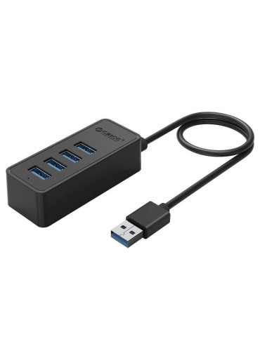 Orico хъб USB3.0 HUB 4 port - USB/Micro USB input, 1m cable - W5P-U3-100-BK-PRO