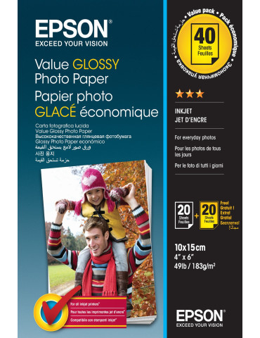 Value Glossy Photo Paper 10x15cm BOGOF