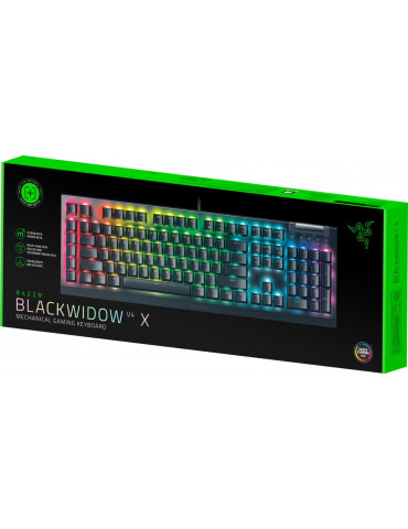 Механична геймърска клавиатура Razer BlackWidow V4 X, US Layout, Green Switch, Razer Chroma RGB - RZ03-04700100-R3M1