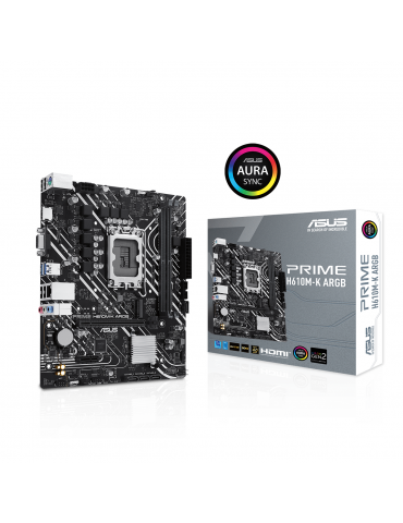 Дънна платка Asus PRIME H610M-K ARGB D5, LGA 1700 mATX, 2x DDR5 - 90MB1G90-M0EAY0