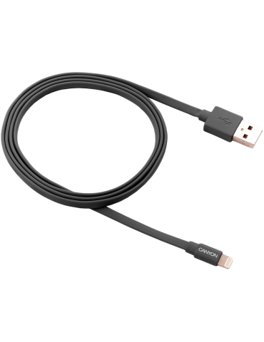 Кабел Canyon USB to lightning, certified by Apple, тъмно сив