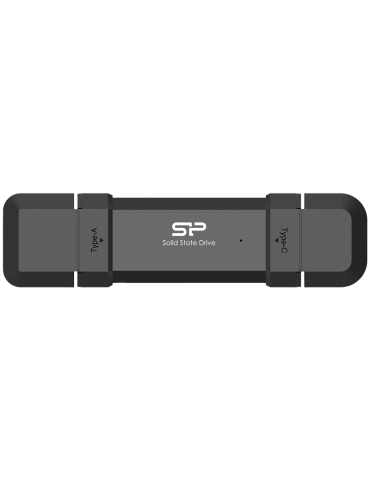 Външен SSD диск Silicon Power 500GB DS72 Dual USB-C/USB 3.2 Gen 2, Steam Deck and iPhone 15 Pro, R/W: up to 1050MB/s  850MB/s, Black - SP500GBUC3S72V1K