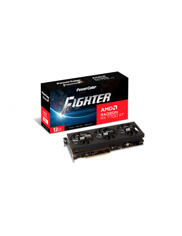Видео кара PowerColor AMD Radeon RX 7700 XT Fighter 12GB GDDR6 - RX7700XT 12G-F/OC