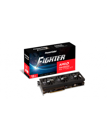 Видео кара PowerColor AMD Radeon RX 7700 XT Fighter 12GB GDDR6 - RX7700XT 12G-F/OC