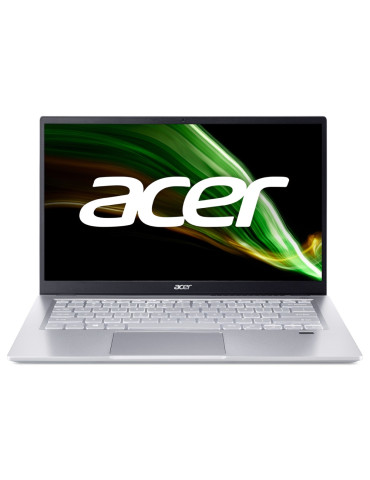 Лаптоп Acer Swift 3, SF314-43-R0W7, AMD Ryzen 7 5700U, 14" IPS FHD ComfyView, 16GB RAM, 512GB SSD, FPR, Silver, No OS - NX.AB1EX.01L