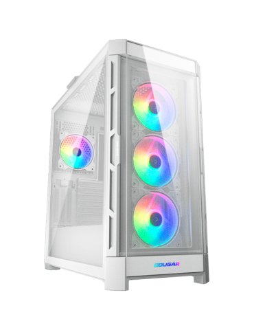 Кутия за компютър Cougar DUOFACE PRO RGB White, Mid-Tower, Tempered Glass + Airflow front panels, 4x 120mm ARGB fans - CG385AD100002