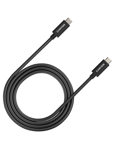 Кабел Canyon UC-44, U4-CC-5A1M-E, USB4 TYPE-C to TYPE-C cable assembly 40G 1m 5A 240W(ERP) with E-MARK, CE, ROHS, black - CNS-USBC44B