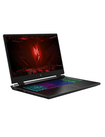 Лаптоп Acer Nitro 17, Intel i7-13700HX, 17.3" QHD IPS 165Hz SlimBezel DDS, 16GB DDR5 RAM, 1TB SSD, RTX 4060 8GB GDDR6, Backlit KB, No OS, Black - NH.QJHEX.001