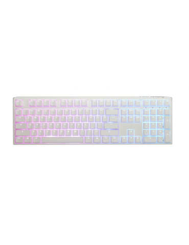 Геймърскa механична клавиатура Ducky One 3 Pure White Full Size Hotswap Cherry MX Red, RGB, PBT Keycaps - DKON2108ST-RUSPDPWWWSC1