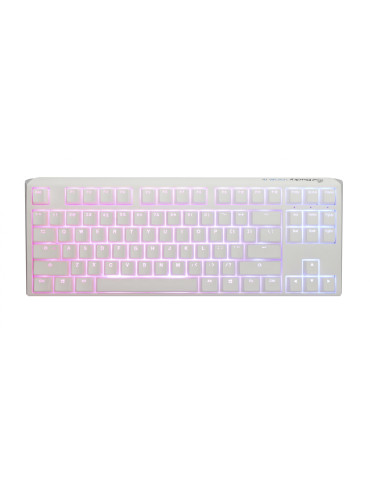 Геймърскa механична клавиатура Ducky One 3 Pure White TKL Hotswap Cherry MX Silent Red, RGB, PBT Keycaps - DKON2187ST-SUSPDPWWWSC1