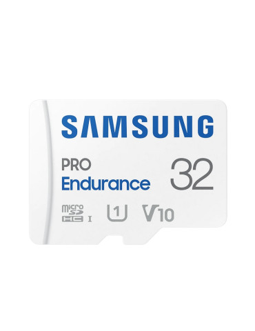 SD карта Samsung 32GB micro SD PRO Endurance, Adapter, Class10, Waterproof, Magnet-proof, Temperature-proof, X-ray-proof, Read 100 MB/s - Write 30 MB/s - MB-MJ32KA/EU