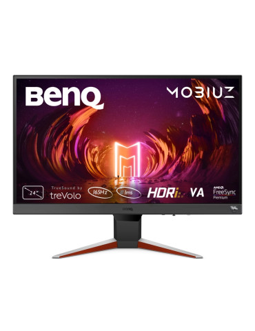 Монитор BenQ MOBIUZ EX240N 23.8" VA, FHD FHD, 1ms 165Hz, 250 cd/m2, FreeSync Premium, HDMI 2.0, DP, HDRi, B.I.+, 2x 2.5W, Silver - 9H.LL6LB.QBE