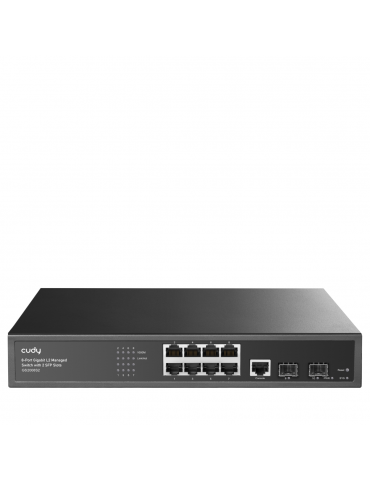 Суич Cudy GS2008S2, L2, 8 x Gigabit Ethernet ports, 2 x SFP, 128MB RAM