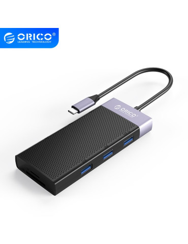 Докинг станция Orico Type-C Power Distribution 3.0 87W - HDMI, Type-C x 1, USB3.0 x 1, USB 2.0 x 2, LAN, SD, VGA, Audio - MDK-10P-BK-BP