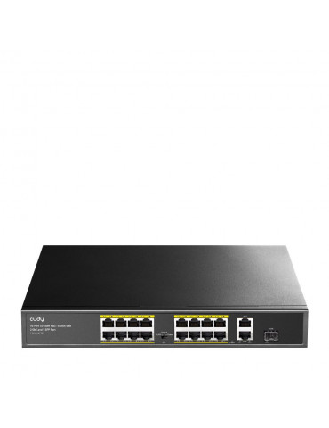 Суич Cudy FS1018PS1, 16 x 10/100 PoE  Switch 190W, 2 x Gigabit порта, 1 x SFP Slot