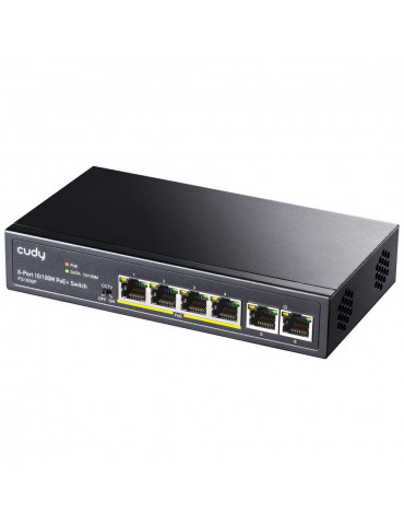 Суич Cudy FS1006P, 6 портов, 10/100, PoE  Switch, 60W