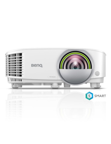 Смарт проектор BenQ EW800ST, Short Throw, Wireless, Android, DLP, WXGA (1280x800), 16:10, 3300 Lumens, 20000:1, Speaker 2W, White - 9H.JLX77.1HE