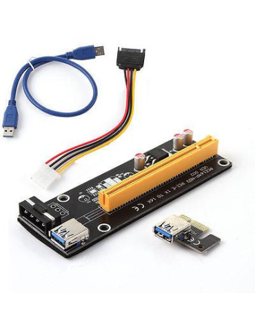 Конвертор Estillo Riser Card 6 Pin, PCI-Е x 1 към PCI-Е x16, USB 3.0