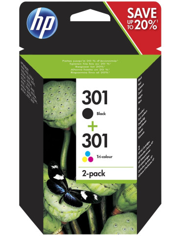 Консуматив HP 301 Combo 2-Pack Original Ink Cartridge  Black/Tri-color   Page Yield 190/165  HP ENVY 5642  5644  5744  5646  5540