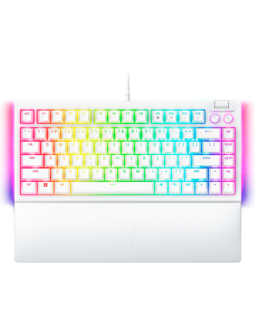 Геймърска клавиатура Razer BlackWidow V4 75% White, US Layout,  Mechanical Switches (Tactile), Razer Chroma RGB, Detachable Type C Cable - RZ03-05001700-R3M1