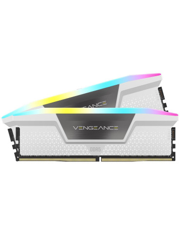 RAM памет Corsair 32GB(2x16GB) DDR5 6000MHz CL36, Vengeance White RGB - CMH32GX5M2E6000C36W