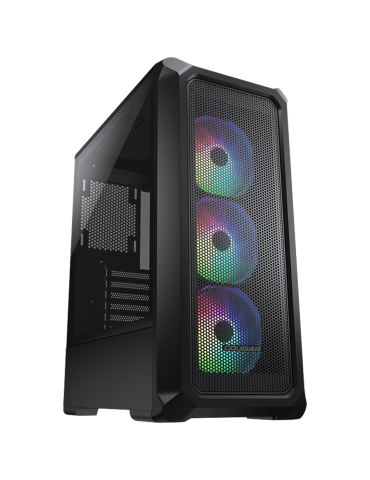 Кутия за компютър Cougar Archon 2 Mesh RGB (Black), Mid Tower, 3x 120 ARGB Fans, Tempered Glass, ATX - CG385CC500001