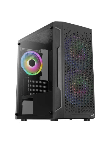 Кутия за компютър AeroCool Trinity Mini-G-BK-v, mATX, 3бр вентилатори, Tempered Glass - ACCS-PV32133.11