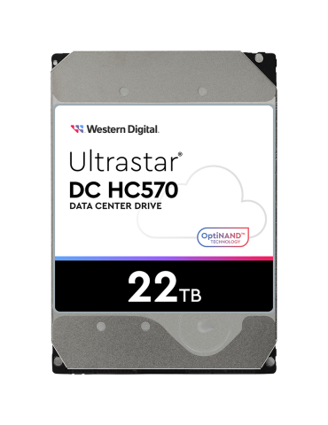 Твърд диск Western Digital Ultrastar 22TB, 3.5", 512MB, 7200rpm, SATA 6Gb/s, 512N SE NP3 - WUH722222ALE6L4