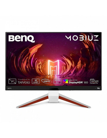 Монитор BenQ MOBIUZ EX2710U 27" IPS HDRi, 144Hz, 1ms, 3840x2160 UHD, HDR 600nits, Fr.Sync Prem., 98%sRGB, HDR10, Color Vibrance, FPS Mode, treVolo 2.1 (2Wx2+5Wwoofer), 2x48Gbps HDMI, DP, USB hub, Grey - 9H.LKTLA.TBE